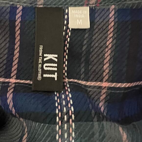 Kut from the Kloth Women's Plaid Long Sleeve Plaid Button Up Size Medium - Picture 6 of 7